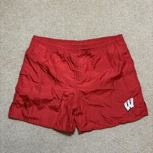 Vtg Wisconsin Badgers Shorts Mens Large Red NCAA Lee Sport Mesh Lined 90s Track